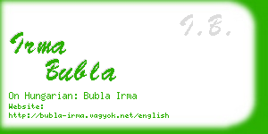 irma bubla business card